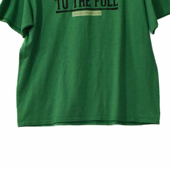 Delta Men Green TShirt Graphic Live Life to the Full Casual Crew Short Sleeve XL - Picture 3 of 4